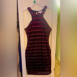 Emerald Sundae Black & Pink Diamond Laced Dress, Size: S